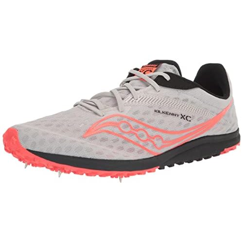 Saucony Men's KIKENNY XC9 Spike Cross Country Running Shoe, Fog/Black/Vizi, 12