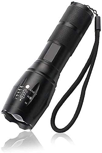 HOME BUY 5 Mode Zoomable 3 Modes of Flashing LED Flashlight Torch (Black)