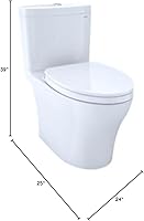 Vista 7 de TOTO Aquia IV Aseo alargado de dos piezas con doble descarga 1.28 y 0.9 GPF con CEFIONTECT, algodón blanco - CST446CEMFGN#01