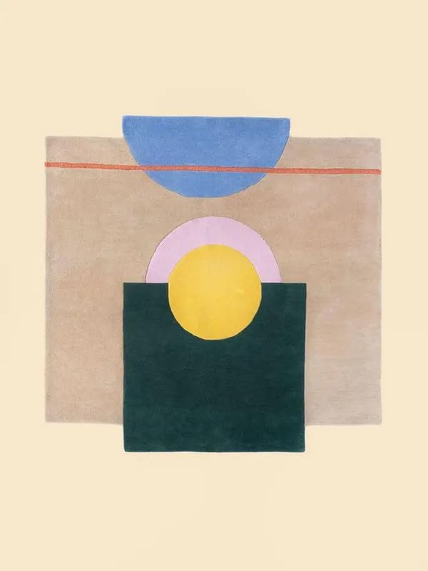 Modern Geometric Color Block Area Rug 9x12 ft | Hand Tufted Abstract Living Room Carpet