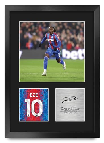 Eberechi Eze Crystal Palace affiche encadrée autographe A3