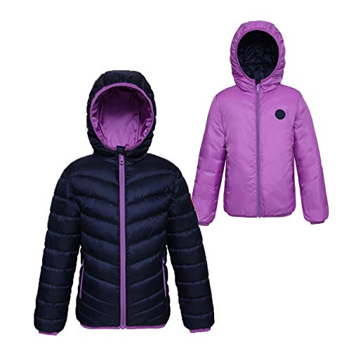 Rokka&Rolla Girls' Reversible Lightweight Puffer Jacket Hooded Water-Resistant Winter Coat4