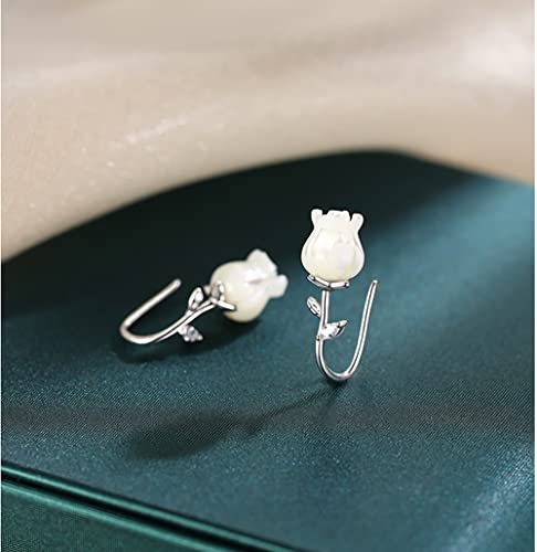 Reffeer 925 Sterling Silver Flower Crawler Cuff Earrings Wraps For Women Girls Flower Wrap Earrings Climber (A-Silver) #TOP4