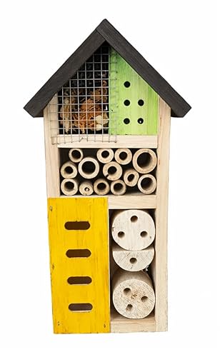 Hôtel à Insectes en Bois Coloré – Abri pour Abeilles et Coccinelles – Maison à Insectes de...