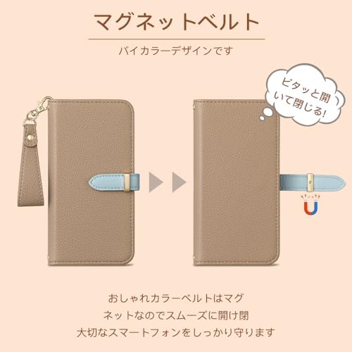 MAGICASE For Google Pixel 9a ケース 手帳型 人気 スマホケース Pixel 9a 携帯ケース グーグル ピクセル 9a ケース 手帳型 可愛い ストラップ付き 女性 カード収納 横置き機能 衝撃吸収 スタンド機 能付き 肌感レザー 細ベルトはスマグネット式 大人 着脱しやすい