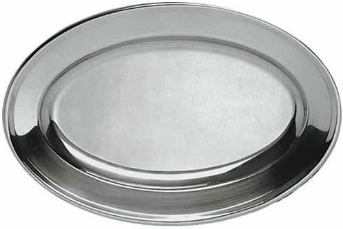 DURAWARE Oval Stainless Steel Platter, Silver, 21 3/4" x 14 1/2"