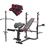 Structure robuste et confortable - Cadre acier revêtu poudre, similicuir résistant, poignées rembourrées. Capacité poulie haute: 100 kg, banc: 250 kg.