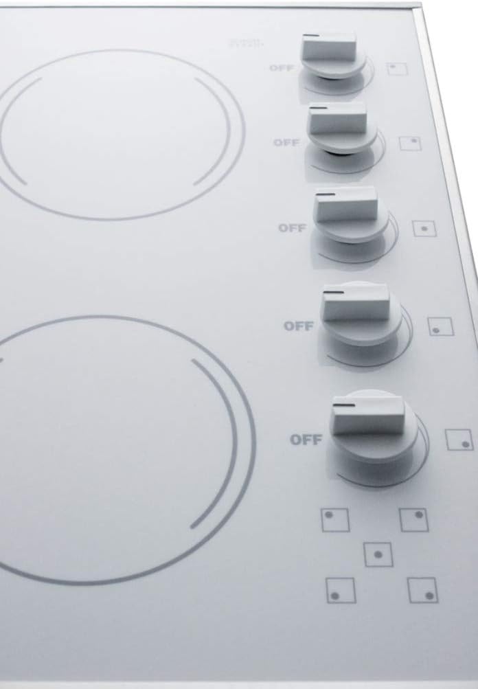 Summit 27" Electric Cooktop, 5-Burners, 230V Radiant Cooktop, White- CR5B274W