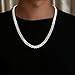 HIMSTORY Cuban Link Chain for Men, 925 Sterling Silver 7mm Cuban Chain Dainty Silver Necklace Chains for Men Father Boyfriends(22 Inches)