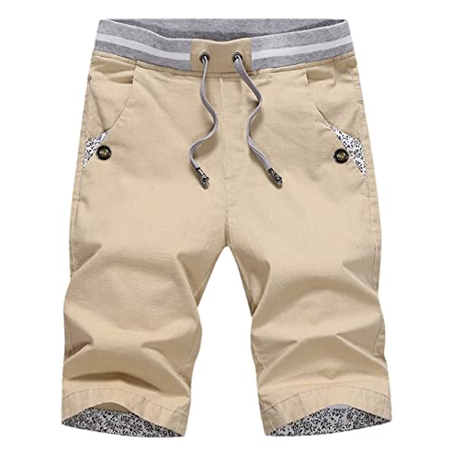 Short en coton homme AXEBHPED pour rester au frais en été taille L