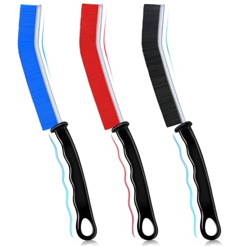 Hmfmdy Crevice Cleaning Brush 3pcs Hard Bristle Crevice Brush Bathroom Tile Groove Gap Brush For Small Spaces Thin Sink Tile Window Cleaning Brush Tools for Home Kitchen Bathroom