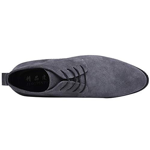Image of rismart Men's Suede Chukka Boots Plain Toe Lace Up Oxfords Business Casual Shoes