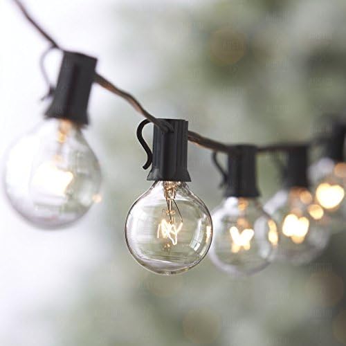 Globe Festoon String Light Bulb 27Ft G40 Indoor Outside Waterproof Lixada, Warm White