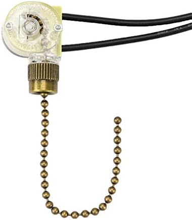 Zing Ear ZE-109 Ceiling Fan Switch, Fan Light Switch On-Off Speed with Pull Chain Compatible with Hunter Ceiling Light Fans, Lamps and Wall Lights (Bronze Pull Chain)