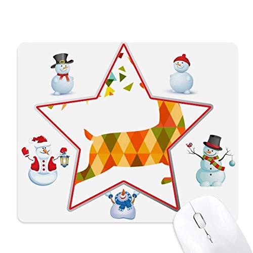 Tapis de souris Bonhomme de Neige et Étoile Festival coloré pour bureau