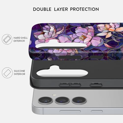 Coque Samsung Galaxy A57 robuste antichoc et verre fleur violette - 2