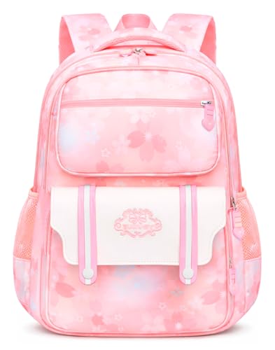 Mochila Para Menina Juvenil Estudante Abertura 180° Florida (Rosa)