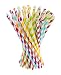 Paper Straws, 200 pack, Biodegradable Paper Drinking Straws, Multicolor Striped Straws for Parties, Carnivals and Crafts, By KGS Party Essentials