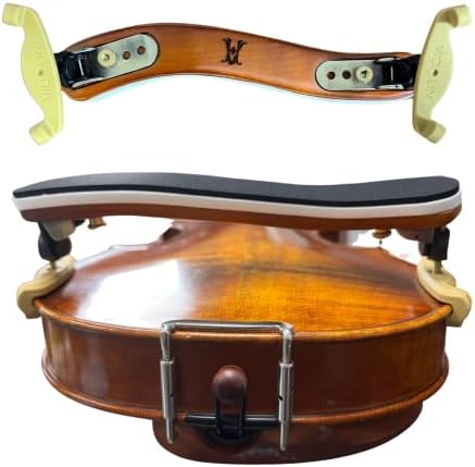 Herr Violin Wood Violin Shoulder Rest with collapsible and height adjustable, Beautifully crafted solid wood body and double layer foam padding (3/4-4/4)