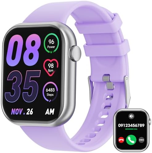 mingwear Smart Watch for Women Answer/Make Call,1.83″ Full Touch Screen Smartwatch Fitness Watches with Heart Rate Sleep Monitor,Sports Modes,Fitness Tracker for Android iOS