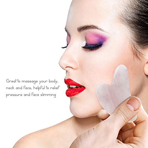 Andoer Conjunto de Rolo de Quartzo Rosa Massageador Facial Jade Natural Massagem de Emagrecimento Fa