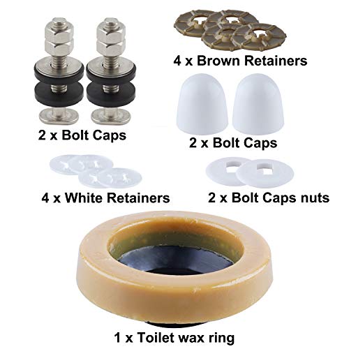 Universal Toilet Wax Ring Kit With Bolts,Pe Flange And Extra Retainers,Thick Wax Ring Gasket For Toilet Bowl,Washers Bolt Caps Gasket Use For Most Toilets- Gas, Odor And Watertight Seal #TOP6