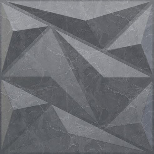 Image of Kayra Decor Wall Panels for Bedroom Alps Design, Gray Marble Color 19.7 inch x 19.7 inch (Pack of 18) - Covers 48.51 Sq. Ft.