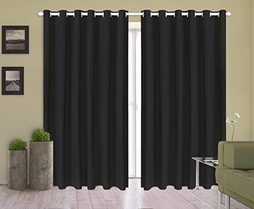 Cortina Corta Luz 2,50m X 2,20m 100% Blackout PVC Preta Para Sala Ou Quarto Para Varão Simples