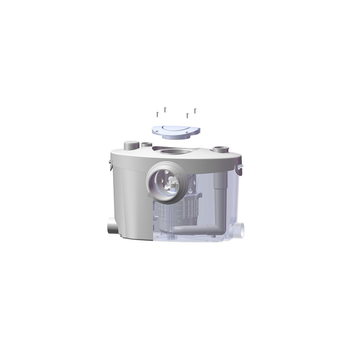 Broyeur WC Sanitaire Adaptable Silencieux marque Française BSF-550-UP | Broyeur Sanitaire avec Trappe de Maintenance rapide pour salle de Bain et WC, Puissance de Relevage et Broyage 550 watts