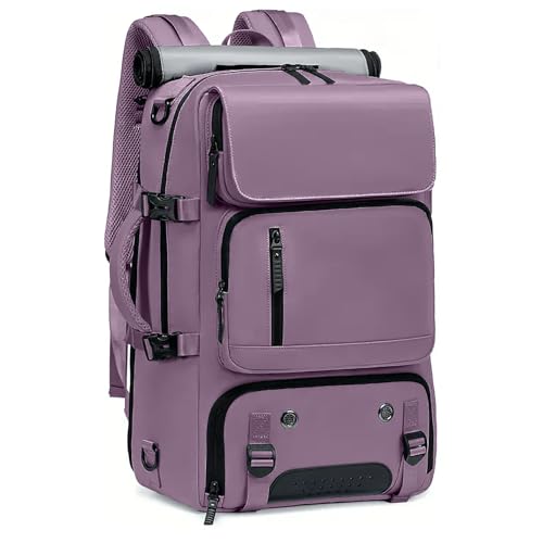 Mochila Reforçada com Compartimentos para Notebook e Tablet – Resistente à Água, USB, Engate de Mala – Masculina e Feminina para Viagem, Trabalho e Dia a Dia (Lilás)