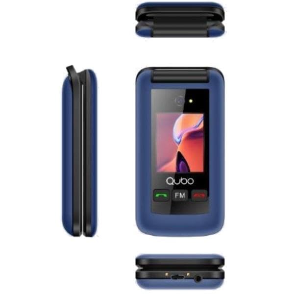 Qubo Teléfono Móvil X-247 4G para Personas Mayores- Negro y Azul