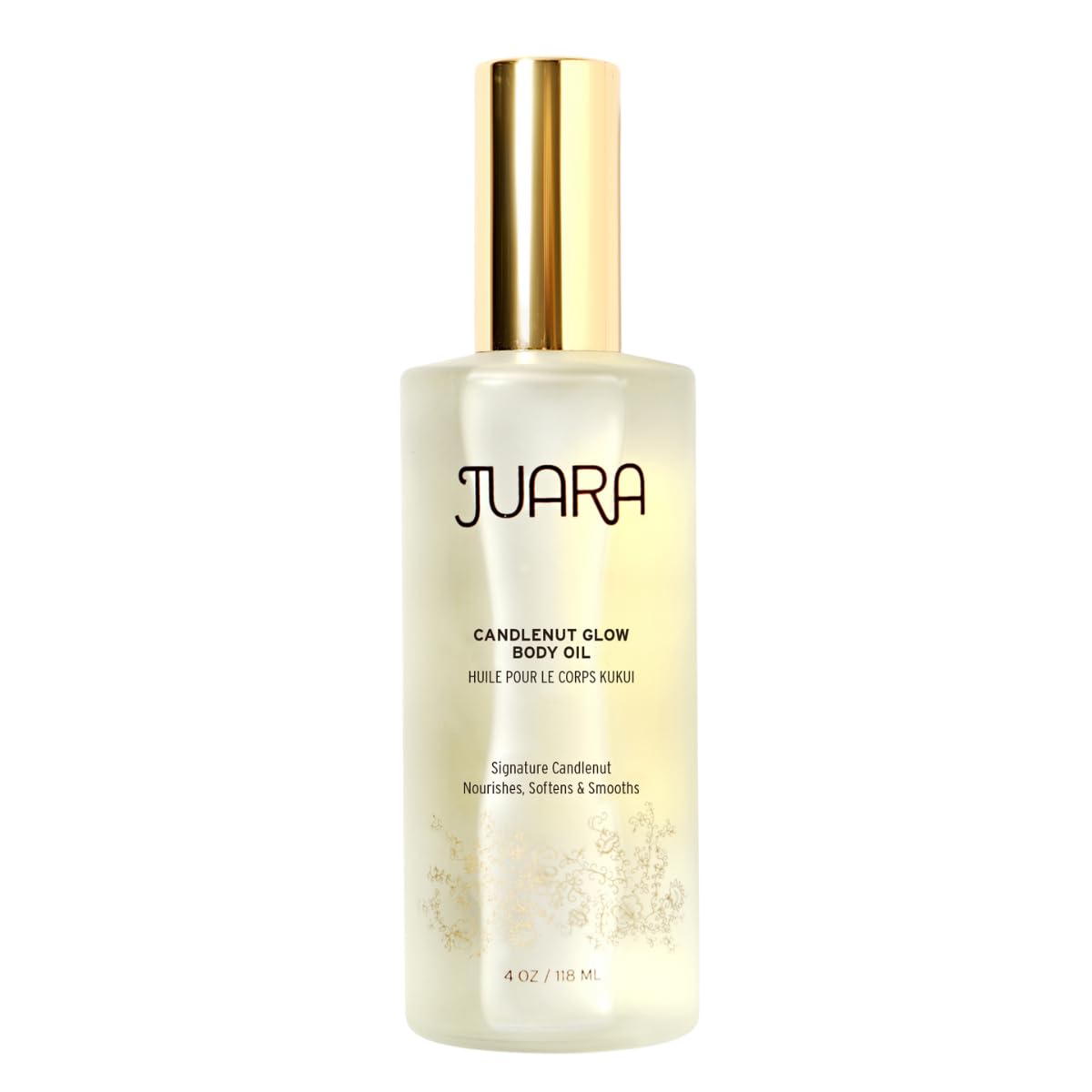 Juara Candlenut Glow Body Oil — Deluxe Hydration for Skin, Hands, Feet, Hair — Dry Skin Therapy — Moisturizing Treatment — Lightweight Formula — Paraben and Sulfate Free — 100% Vegetarian — 4 oz