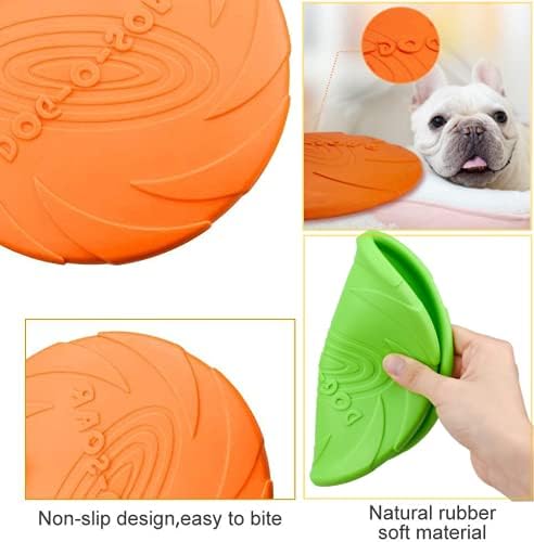 WENYIEN 3 Piece Frisbees for Dogs Pet Flying Saucer, Rubber Flying Disc, Interactive Outdoor Toy, 7 Inches/18 cm - Image 4