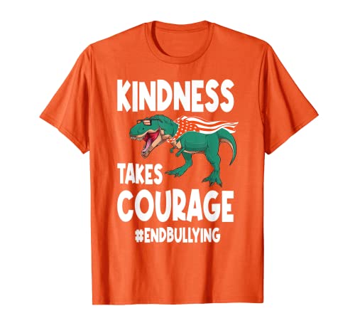 La bondad toma valor T-rex Anti Bullying Orange Unity Day Camiseta