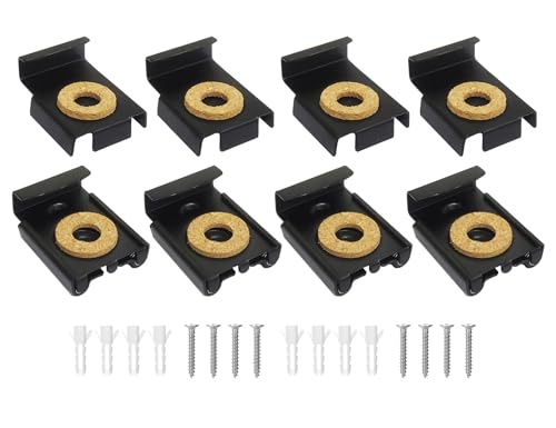 8Pcs (2Sets) Black Spring Loaded Mirror Hanger Clips and Plugs with Screws for Unframed Mirror Mount for Bathroom and Toilet Mirror Fixing and Decoration by Auto-plaza - Used condition - CA$16.33