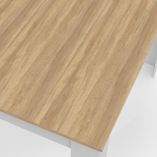 IDMarket - Rechteckiger Esstisch ROZY 4 Personen weiß Buchenholzplatte 110 cm