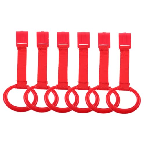 LOPUNER 6個 学?拉? ベビープルアップリング の立ち上がり補助 手の力強化 遊び場 ベビーベッド対応 早期運動技能発達 支援用幼児歩行トレ