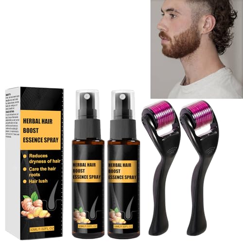 Tkekruh 2PC Hair Regrowth Spray 30ml, Hair Regrowth Roller Y Extra Strength Hair Growth Serum Spray, Suero Para El Crecimiento Del Cabello, Promueve El Crecimiento De Barba Y Cabello