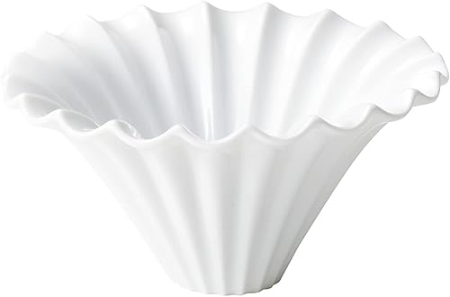 Koyotoki 19700358 Coffee Dripper Pottery, Stylish, Diameter Approx. 5.1 inches (13 cm), Cafes, Coffee Drip Equipment, Flare, Pure White, Made in