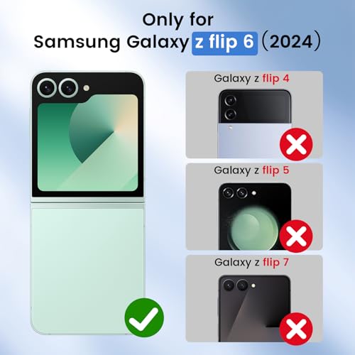 Image of Ruky for Samsung Galaxy Z Flip 6 Case, Support Wireless Charging, Clear | Full Body Cover Hard PC Ultra-Thin Shockproof, Support Wireless Charging Protective Phone Case for Galaxy Z Flip 6, Clear