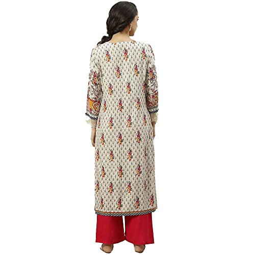 Image of BIBA Solid Rayon A Line Fit Women Kurta