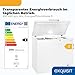 Exquisit Gefriertruhe | 198 l Nutzinhalt, Energieeffizienzklasse E, 41 dB | Schnellgefrieren, LED-Beleuchtung, elektronische Temperaturregelung, Türschloss, manuelles Abtauen | GT5201-HE-040E weiss