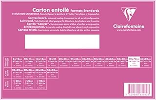 Clairefontaine - Ref 33982C - White Canvas Board (Standard) - 50 x 70cm - 3mm Thick, Made from 100% Cotton, Suitable for Oil & Acrylic Paints, Acid Free Surface
