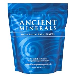 Ancient Minerals Magnesium Bath Flakes – Bathing Alternative to Epsom Salt – Soak in Natural Salts – High-Absorption Efficiency for Relaxation, Wellness & Muscle Relief (4 .4 lb)