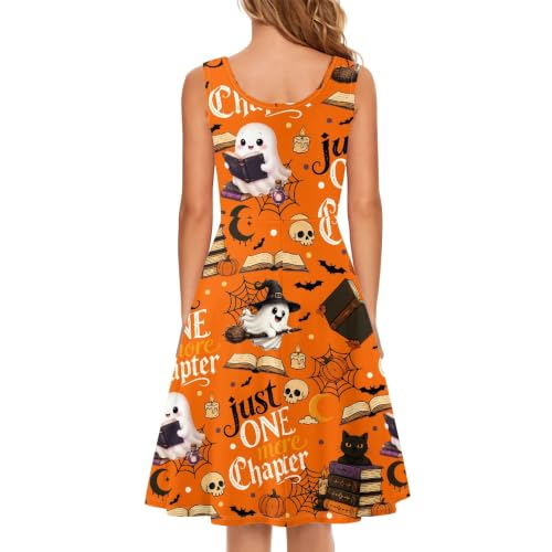 Image of TOADDITDO Women's Sleeveless O Neck Beach A-Line Party Coctail Tank Dresses Flared Sundress