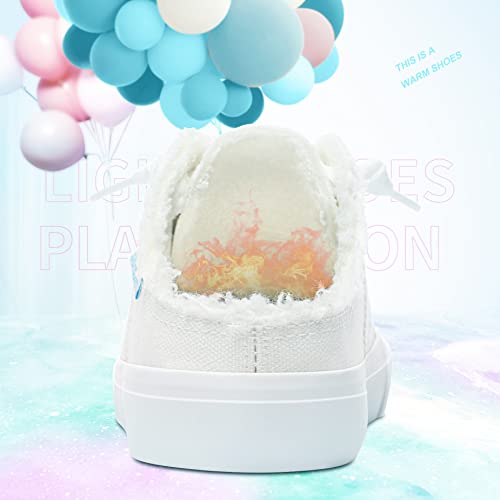 Image of Obtaom Women Canvas Mules Memory Foam Clipper Fashion Sneakers Comfortable Slip-On Mule Backless Holiday Shoes