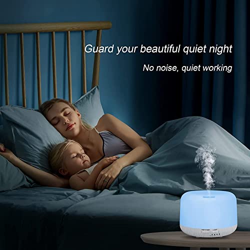 Image of Aromatherapy Diffuser for Essential Oil, 300ml Cool Mist Humidifier with Remote Control, Aroma Diffusers for Home with Waterless Safety Switch & 14 LED Colors