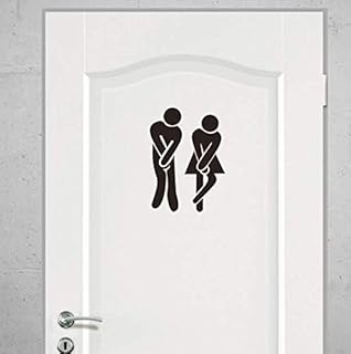 13x18cm Creative toilet washroom sign Wall Sticker waterproof Removable toilet sticker