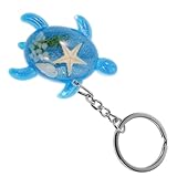 Baluue Llavero Decorativo con Colgante de Resina Forma de Estrella de Mar Azul Perlado Pequeño y Ligero para Bolsos y Separación Práctica