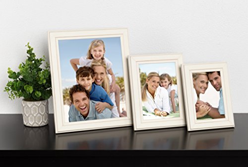 Designovation Kieva Solid Wood Picture Frame, Distressed Soft White 8X10, Pack Of 6 #TOP6
